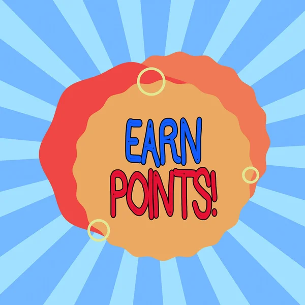 Text sign showing Earn Points. Conceptual photo collecting scores in order qualify to win big prize Asymmetrical uneven shaped format pattern object outline multicolour design.