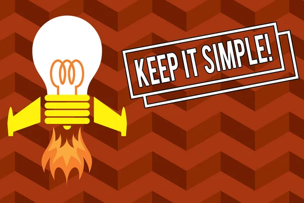 Текст для написания слов Keep It Simple. Бизнес-концепция для чего-то понятного, не вдавайтесь в подробности. Начинаю новый проект. Идея топлива . — стоковое фото