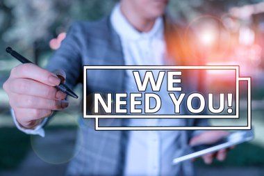 Kavramsal el yazısı sana ihtiyacımız olduğunu gösteriyor. İş fotoğraflarında birinden belli bir iş için birlikte çalışmasını ya da iş kadını dizüstü bilgisayar ve kalem tutarken dış mekan geçmişini hedef almasını istiyorlar..