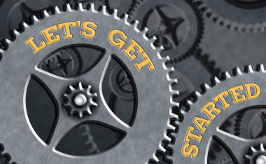 Let S Is Get Started'u gösteren metin işareti. Başladığınız bir şeyi yapmaya veya çalışmaya başlamak için kavramsal fotoğraf.