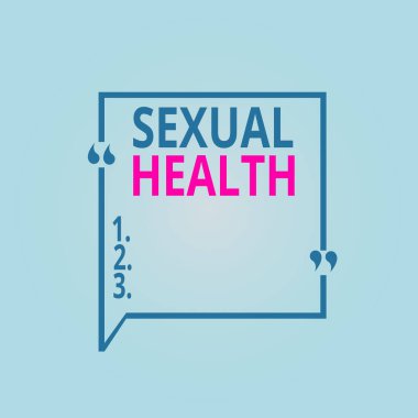 Cinsel Sağlığı gösteren bir not yazıyorum. İş fotoğrafında cinsel ilişkilere olumlu ve saygılı bir yaklaşım sergileniyor. Kare Kenar Hattı, Kabarcık Alıntısı Noktalama İşareti.