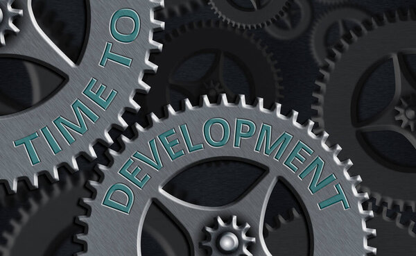 Text sign showing Time To Development. Conceptual photo a length of time during which a company grows or develop.