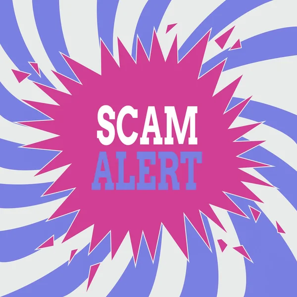 Note d'écriture montrant Scam Alert. Photo d'affaires montrant un e-mail non sollicité qui revendique la perspective d'une aubaine vide explosant fissurant le discours de rupture effet sonore de bulle sur l'éclatement . — Photo