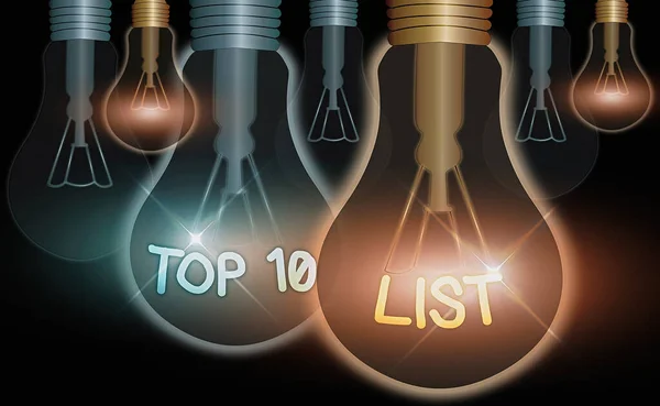 Handwriting text Top 10 List. Concept meaning the ten most important or successful items in a particular list. — 스톡 사진
