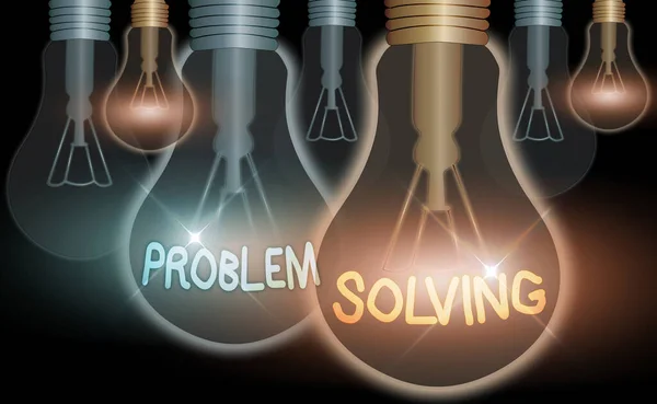 Handstilstext Problemlösning. Begreppsmässig meningsprocess för att hitta lösningar på svåra eller komplexa frågor. — Stockfoto