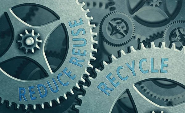 Word írás szöveg csökkentse újra Recycle. A környezetbarát fogyasztói magatartás üzleti koncepciója. — Stock Fotó
