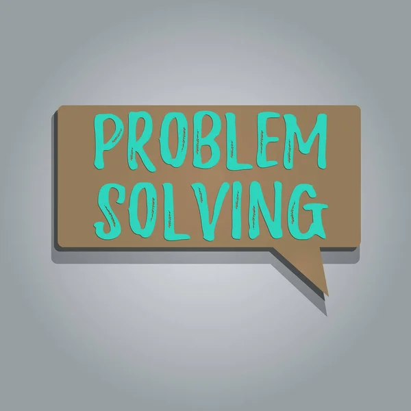Handwriting text Problem Solving. Concept meaning process of finding solutions to difficult or complex issues Rectangular shape Solid color Halftone Blank Speech Bubble with Shadow. — Stock Photo, Image