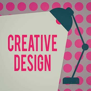 Yaratıcı Tasarımı gösteren kavramsal el yazısı. İş fotoğrafı metni ana amacını gerçekleştiren görsel bir öge Işık Işın ışını uzayı ile Metin için ayarlanabilir Tablo Kolyesi.