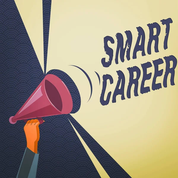 Konceptualne pismo pokazujące Smart Career. Biznes zdjęcie tekst śmiały zawód jednostki s jest życie z progresją Analiza Hu Holding Megaphone with Volume Sound Pitch Power. — Zdjęcie stockowe