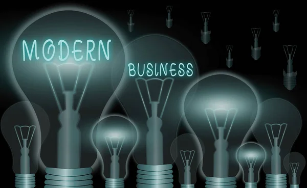 Sms-bord met Modern Business. Conceptuele foto recent bedrijf opgenomen met nieuw geïntroduceerde concepten. — Stockfoto