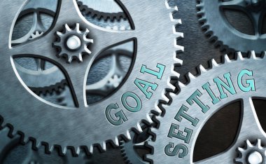 Hedef Ayarını gösteren metin işareti. Kavramsal fotoğraf rüyası büyük motivasyon tavsiyesi veya harekete geçmeyi hatırlatma.