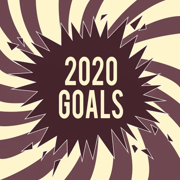 Εννοιολογική γραφή με το χέρι που δείχνει τους Στόχους 2020. Επιχειρηματική φωτογραφία που δείχνει μια στοχευμένη λίστα φιλοδοξιών που πρέπει να εκπληρωθούν σε ένα χρόνο. — Φωτογραφία Αρχείου
