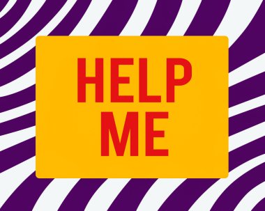 Kelime yazma metni Yardım Et. Birinden yardım ya da kaynak istemek için iş konsepti Daha önce bitirmesi gereken Yatay Dikdörtgen Şekil ile Bükülmüş Köşe Boş Dördüncü Kenar Şekli.