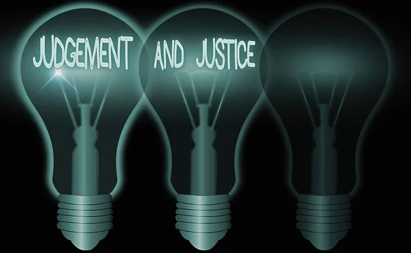 文字、判断和正义。供法庭诉讼程序提出证据和最后裁定的业务概念. — 图库照片