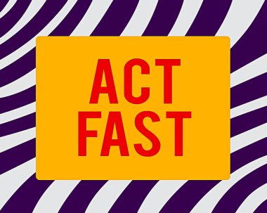 Hızlı Kelime Yazma Hareketi. Eğri Köşe Boş Dört kenarlı Hızlı ve Acil Tepki Dikdörtgen Şekline sahip bir iş konsepti.