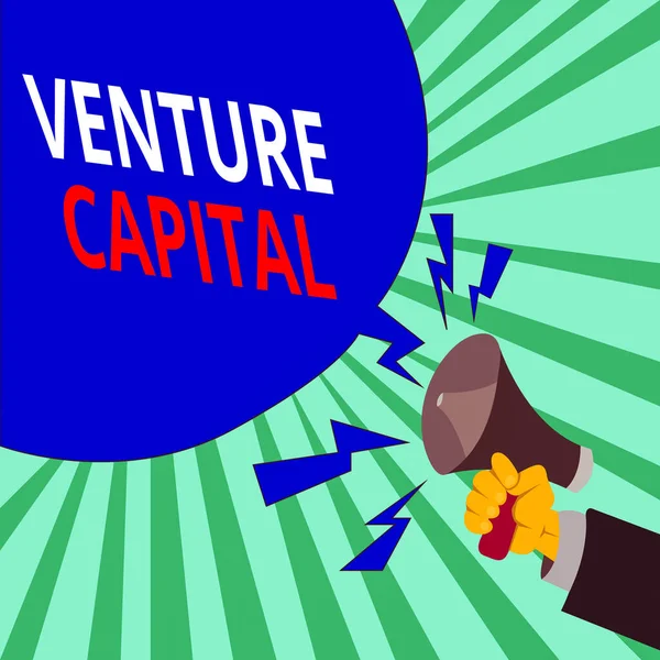 Venture Capital 'ı gösteren bir mesaj. Yeni Erkek Hu Analizi El Tutma Megafonu Bağırma ve Boş Konuşma Baloncuğu 'nun mülkiyet unsuruna yatırım yapmak için kavramsal fotoğraf kullanılabilir. — Stok fotoğraf