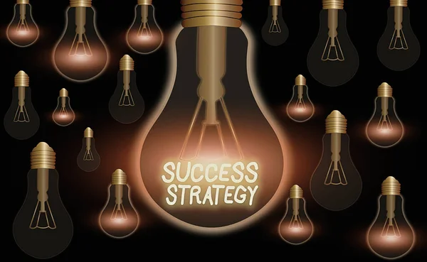 Text sign showing Success Strategy. Conceptual photo provides guidance the bosses needs to run the company. — Stock Photo, Image