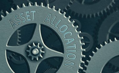 Varlık tahsisini gösteren kavramsal el yazısı. Avantaj kazanmak için iş fotoğrafı oranı ve uygulama stratejisi.