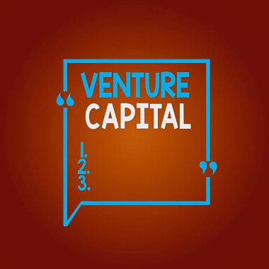 Venture Capital 'i gösteren kavramsal el yazısı. Yeni Kare Kenarlık Ana Hattı 'nın sahiplik unsuruna yatırım yapmak için kullanılabilir iş fotoğrafı sergisi.