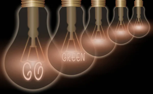 Az SMS jele szerint Go Green. Koncepcionális fotó célja egy környezetbarátabb életmód és döntés. — Stock Fotó