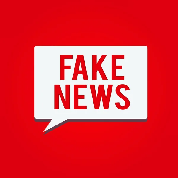 Концептуальний рукопис, що показує Fake News. Business photo демонструє помилковий контент, опублікований без довіри до читачів Rectangular Halftone Speech Bubble in solid color Text space. — стокове фото