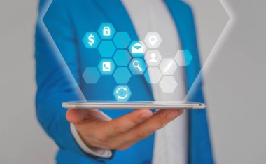 En Son Dijital Teknoloji, Sosyal Medya, Ağ Bağlantısı, İletişim, İşletme, Mali Konsept.