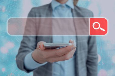 Web Arama Veri Bilgileri Fütüristik Teknoloji Bilgi Düz Element Simgesi. En Son Dijital Bilgisayarlaştırma Ağı Bağlantı İletişim İş Finansal Kavramı.