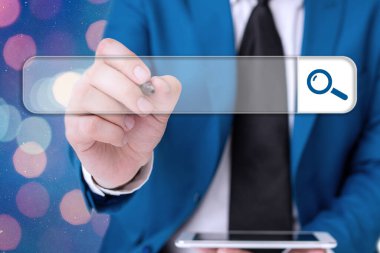 Web Arama Veri Bilgileri Fütüristik Teknoloji Bilgi Düz Element Simgesi. En Son Dijital Bilgisayarlaştırma Ağı Bağlantı İletişim İş Finansal Kavramı.