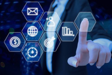 En Son Dijital Teknoloji, Sosyal Medya, Ağ Bağlantısı, İletişim, İşletme, Mali Konsept.