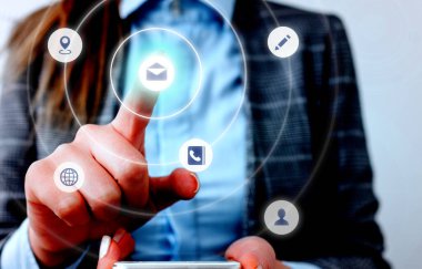 En Son Dijital Teknoloji, Sosyal Medya, Ağ Bağlantısı, İletişim, İşletme, Mali Konsept.