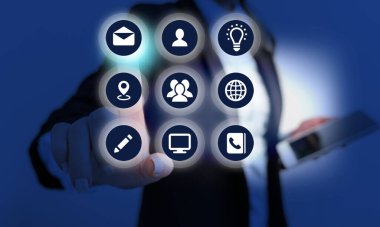 En Son Dijital Teknoloji, Sosyal Medya, Ağ Bağlantısı, İletişim, İşletme, Mali Konsept.