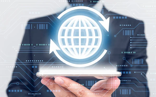 Web Zoeken Data Informatie Futuristische Technologie Infographic Element Flat Icon. Laatste Digital Computerization Network Connection Communicatie Business Financial Concept. — Stockfoto