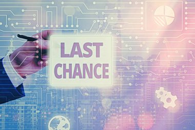 Son Şans 'ı gösteren kavramsal el yazısı. İş fotoğrafı belirsiz bir sonucu olan kişiye verilen son bir fırsat metni.