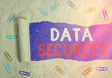 Sözcük yazma Data Security. Önemli bir bireysel veriyi yetkisiz erişimden koruma konsepti.