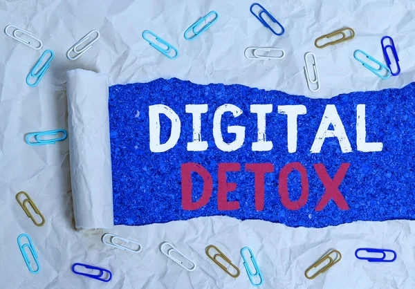 Texto de escritura de palabras Digital Detox. Concepto de negocio para prohibir el uso de dispositivos electrónicos y digitales . — Foto de Stock