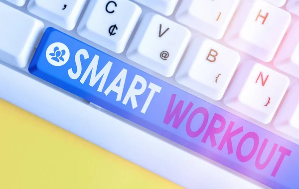 Konceptualne pismo ręczne pokazujące Smart Workout. Zdjęcie biznesowe pokazujące poprawnie zaprojektowane ćwiczenie w celu maksymalizacji przyrostu mięśni. — Zdjęcie stockowe