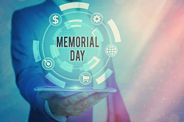 Rukopis Memorial Day. Koncept znamená den na památku a čest veteránů, kteří se obětovali pro zemi. — Stock fotografie