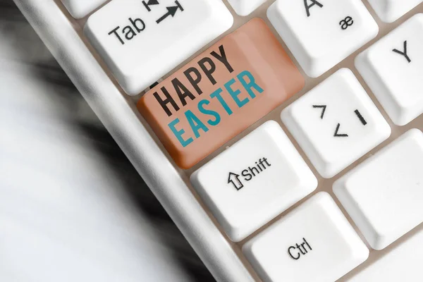 Word writing text Happy Easter. Business concept for a celebration of the resurrection of Jesus Christ from at sunrise. — Stock Photo, Image