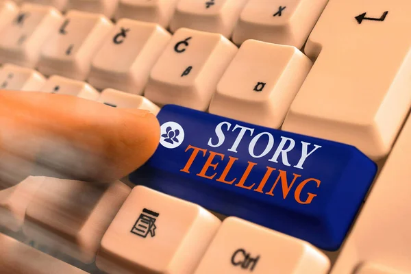 Scrittura concettuale a mano che mostra Story Telling. Business photo testo narrativo stile di proferire sequenza di eventi in ordine . — Foto Stock