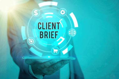 El yazısı istemci özeti. İş ayrıntılarını içeren müşteriler tarafından verilen belgenin konsepti.