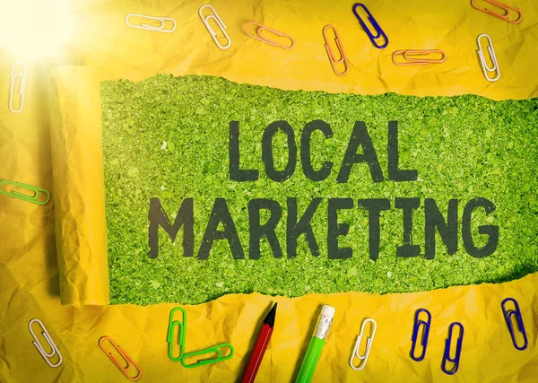 Word writing text Local Marketing. Geschäftskonzept für Zielgruppen in einer feinkörnigen Gemeinschaft. — Stockfoto