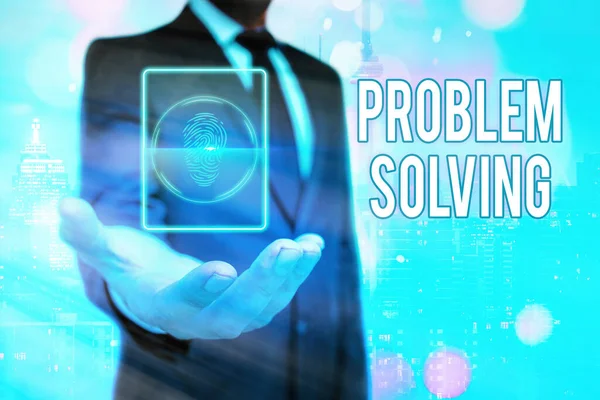 Signo de texto que muestra Resolución de Problemas. Foto conceptual que tiene una buena capacidad de encontrar una solución a un problema . —  Fotos de Stock