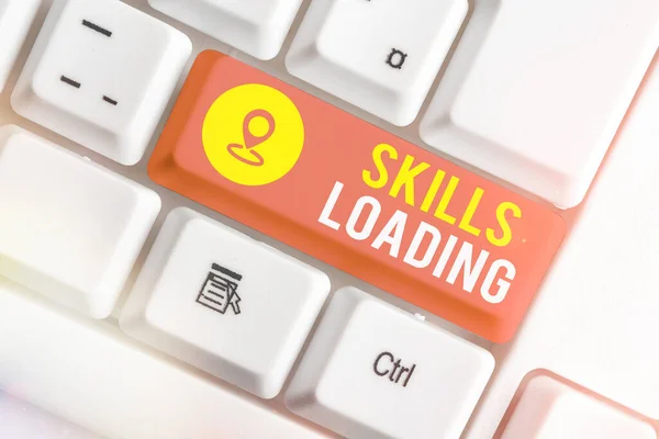 Writing note showing Skills Loading. Business photo showcasing points out the degree of difficulty when performing a task.