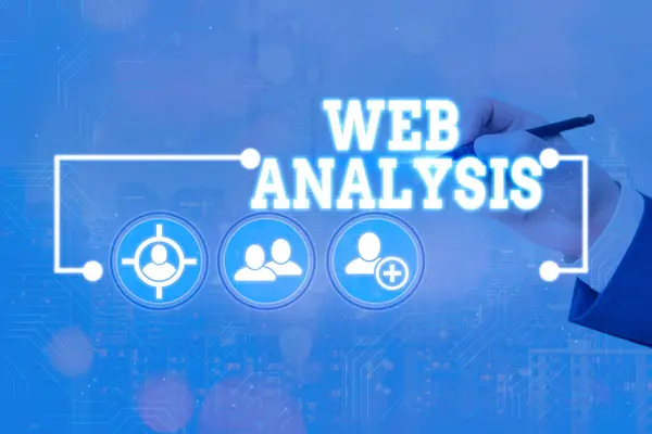Textzeichen mit Webanalyse. Konzeptionelle Foto-Geschäftsplanung, Beratung, Finanzbericht, Strategie und Visualisierung. — Stockfoto