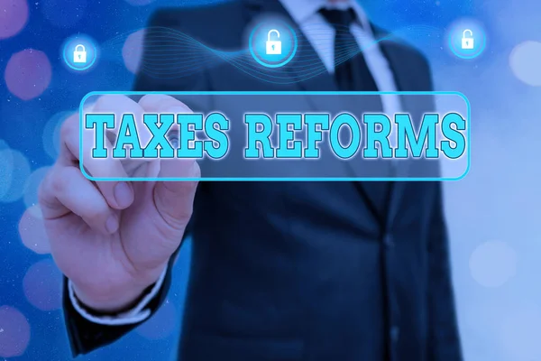 Textový rukopis Daně Reformy. Koncept znamená správu vybraných daní v efektivnějším procesu. — Stock fotografie