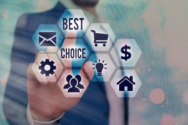 En İyi Seçim 'i gösteren bir not yazıyorum. İş fotoğrafı gösterimi bir bireyin denemesi gereken en iyi seçenek olarak tanımlandı.