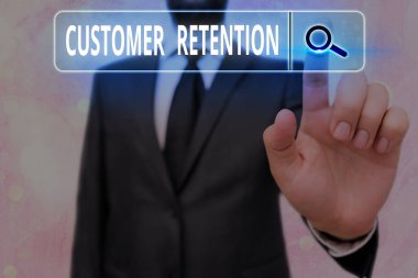 Müşteri Saklama 'yı gösteren bir not yazıyorum. Şirketler, kullanıcı ilticalarını azaltmak için iş fotoğrafları sergiliyor.