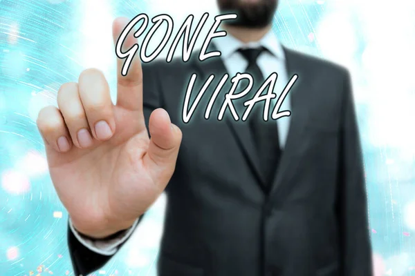 Writing note showing Gone Viral. Business photo showcasing social media marketing content trending around the world.