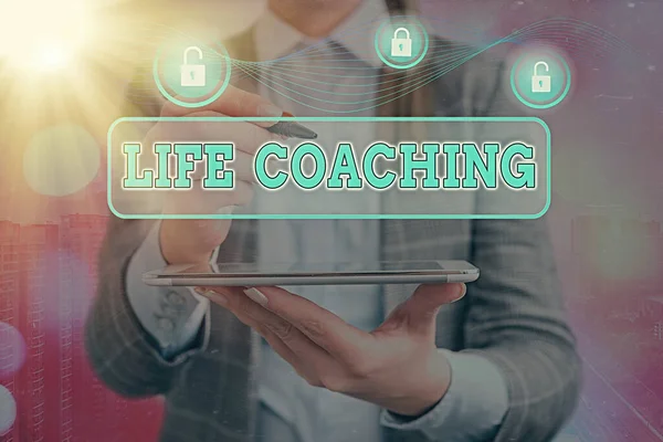 Woord schrijven tekst Life Coaching. Bedrijfsconcept voor stimulering en raadpleging op basis van de huidige voorwaarde. — Stockfoto