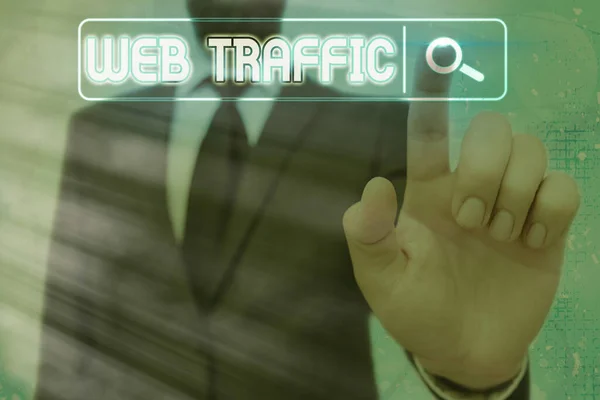 Κείμενο γραφής κειμένου Web Traffic. Επιχειρηματική έννοια για το ποσό των χρηστών του διαδικτύου και απόπειρα επίσκεψης μετράται ενός δικτυακού τόπου. — Φωτογραφία Αρχείου